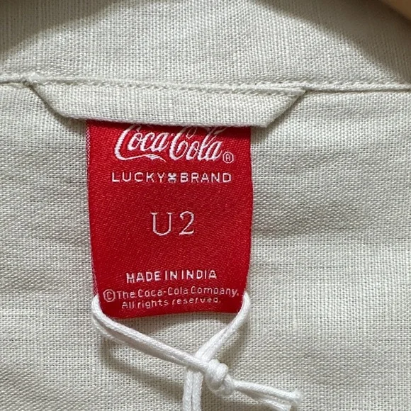 Coca Cola Cream and Red Button Down Shirt - Picture 4 of 11